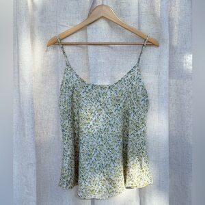 Vintage Green and White Floral Camisole